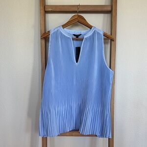 Banana Republic Pale Blue Pleated V-Notch Sleeveless Camisole